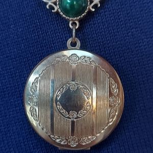 Gold Tone and Jade Locket
